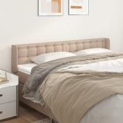 vidaXL Sänggavel med kanter cappuccino 183x16x78/88 cm konstläder