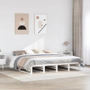 vidaXL Sängram utan madrass vit 200x200 cm massiv furu