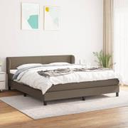 vidaXL Ramsäng med madrass taupe 160x200 cm tyg