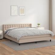 vidaXL Ramsäng med bäddmadrass cappuccino 180x200 cm konstläder