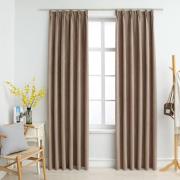 vidaXL Mörkläggningsgardiner med krokar 2 st taupe 140x175 cm