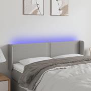 vidaXL Sänggavel LED ljusgrå 147x16x78/88 cm tyg