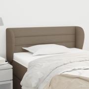 vidaXL Sänggavel med kanter taupe 103x23x78/88 cm tyg