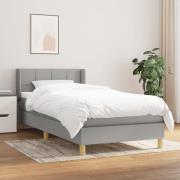 vidaXL Ramsäng med madrass ljusgrå 100x200 cm tyg