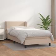 vidaXL Ramsäng med bäddmadrass cappuccino 80x200 cm konstläder