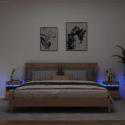 vidaXL Sängbord med LED-belysning 2 st artisan ek 40x39x48,5 cm