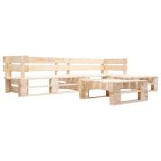 vidaXL Pallsoffa 4 delar naturligt trä