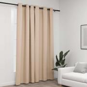 vidaXL Mörkläggningsgardin med öljetter linnelook beige 290x245cm