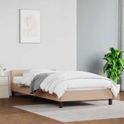 vidaXL Sängram med huvudgavel utan madrass cappuccino 90x200 cm