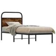 vidaXL Sängram utan madrass rökfärgad ek 75x190 cm konstruerad trä