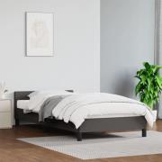 vidaXL Sängram med huvudgavel utan madrass grå 90x200 cm