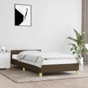 vidaXL Sängram utan madrass mörkbrun 100x200 cm tyg