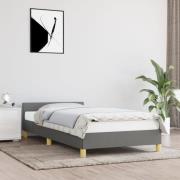 vidaXL Sängram utan madrass mörkgrå 80x200 cm tyg
