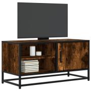 vidaXL Tv-bänk rökfärgad ek 80x34,5x40 cm konstruerat trä och metall