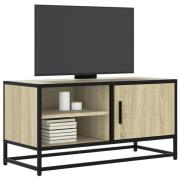 vidaXL Tv-bänk sonoma-ek 80x34,5x40 cm konstruerat trä och metall