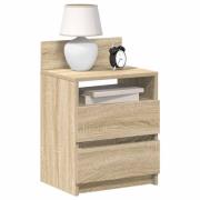 vidaXL Sängbord 2 st med 2 lådor sonoma-ek 40x33x60 cm