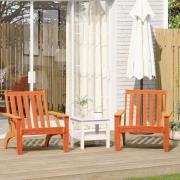 vidaXL Adirondackstolar 2 st vaxbrun 75x77x77 cm massiv furu