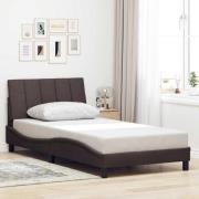 vidaXL Sängram utan madrass mörkbrun 100x200 cm tyg