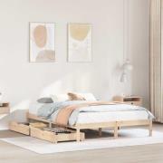 vidaXL Sängram utan madrass 150x200 cm massiv furu