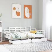 vidaXL Dagbädd med lådor vit 80x200 cm massiv furu