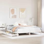 vidaXL Sängram utan madrass vit 200x200 cm massiv furu