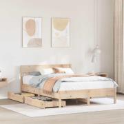 vidaXL Sängram utan madrass 120x200 cm massiv furu