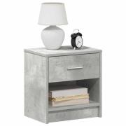 vidaXL Sängbord 2 st med låda betonggrå 39x28x41 cm