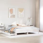 vidaXL Sängram utan madrass vit 200x200 cm massiv furu