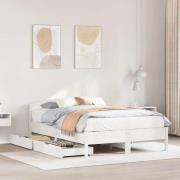 vidaXL Sängram utan madrass vit 120x190 cm massiv furu