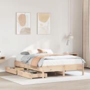 vidaXL Sängram utan madrass 120x190 cm massiv furu