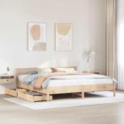 vidaXL Sängram utan madrass 180x200 cm massiv furu