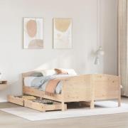 vidaXL Sängram utan madrass 140x190 cm massiv furu