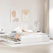 vidaXL Sängram utan madrass vit 200x200 cm massiv furu