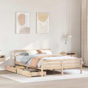 vidaXL Sängram utan madrass 150x200 cm massiv furu