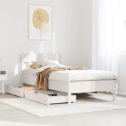 vidaXL Sängram utan madrass vit 75x190 cm massiv furu