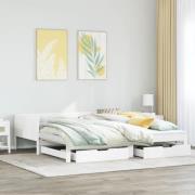 vidaXL Dagbädd utdragbar med lådor utan madrass vit 80x200 cm