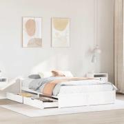 vidaXL Sängram utan madrass vit 140x190 cm massiv furu