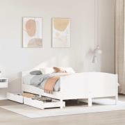 vidaXL Sängram utan madrass vit 120x200 cm massiv furu