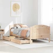 vidaXL Sängram utan madrass 90x190 cm massiv furu