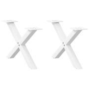 vidaXL Soffbordsben X-formade 2 st vita 60x(30-31) cm stål