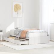 vidaXL Sängram utan madrass vit 90x190 cm massiv furu