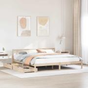 vidaXL Sängram utan madrass 200x200 cm massiv furu