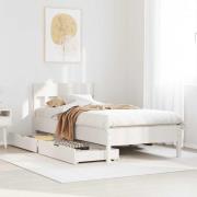 vidaXL Sängram utan madrass vit 90x190 cm massiv furu
