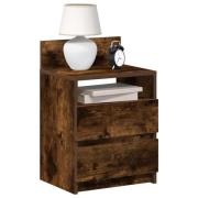 vidaXL Sängbord 2 st med 2 lådor rökfärgad ek 40x33x60 cm