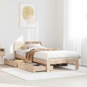 vidaXL Sängram utan madrass 75x190 cm massiv furu