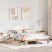 vidaXL Sängram utan madrass 120x190 cm massiv furu