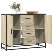vidaXL Skänk sonoma-ek 92x35x76 cm konstruerat trä