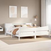 vidaXL Sängram utan madrass vit 200x200 cm massiv furu