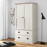 vidaXL Klädskåp VIGO vit 90x55x170 cm massiv furu