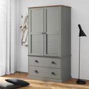 vidaXL Klädskåp VIGO grå 90x55x170 cm massiv furu